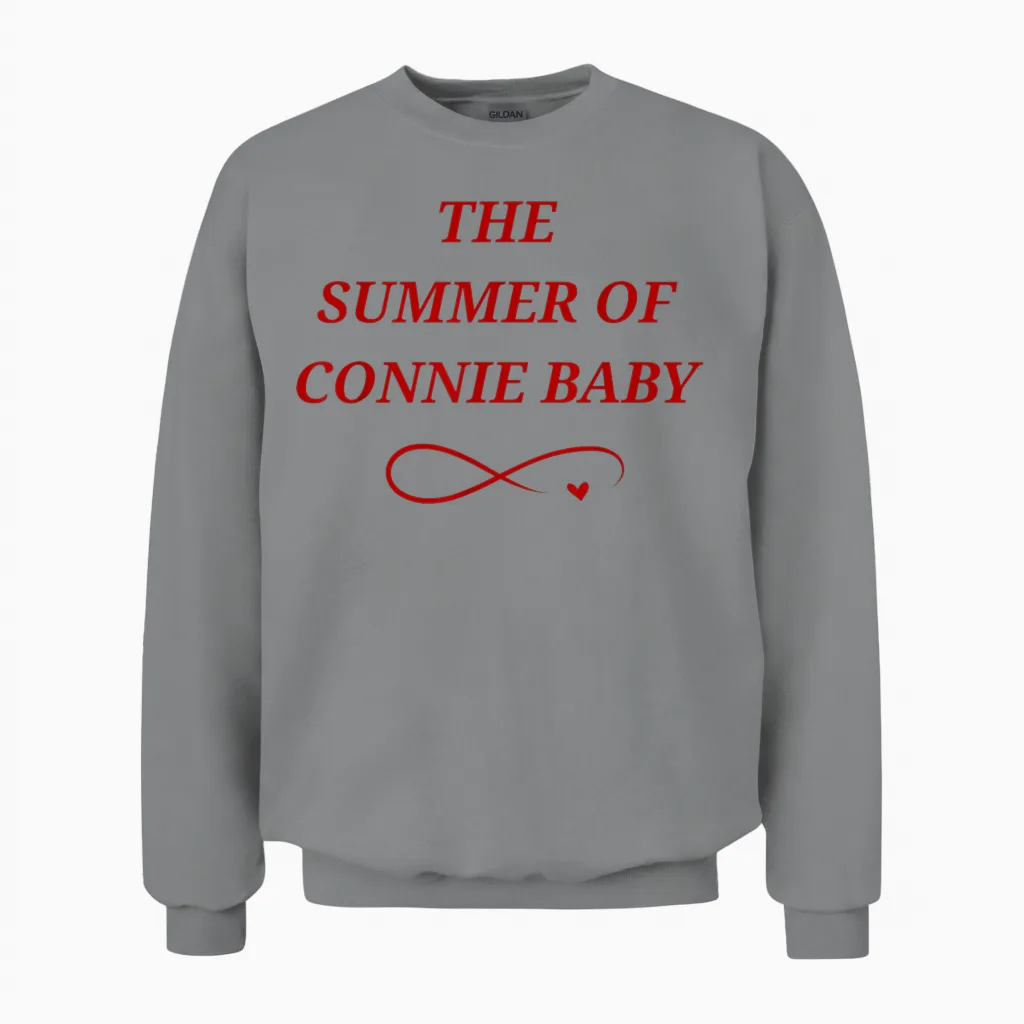Slogan Humoristique the Summer of Connie Baby 2025 Unisex Sweatshirt in Sport Grey