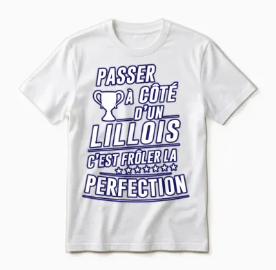 Lille Champion De France Supporter Lillois Football T-Shirt, Red Unisex T-Shirt - White