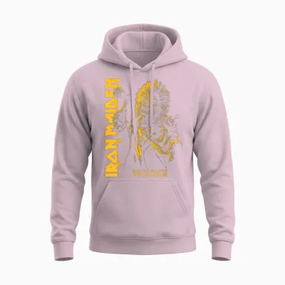 Iron Maiden - Run for Your Lives Tour Paris Ii Unisex Hoodie - Light Pink
