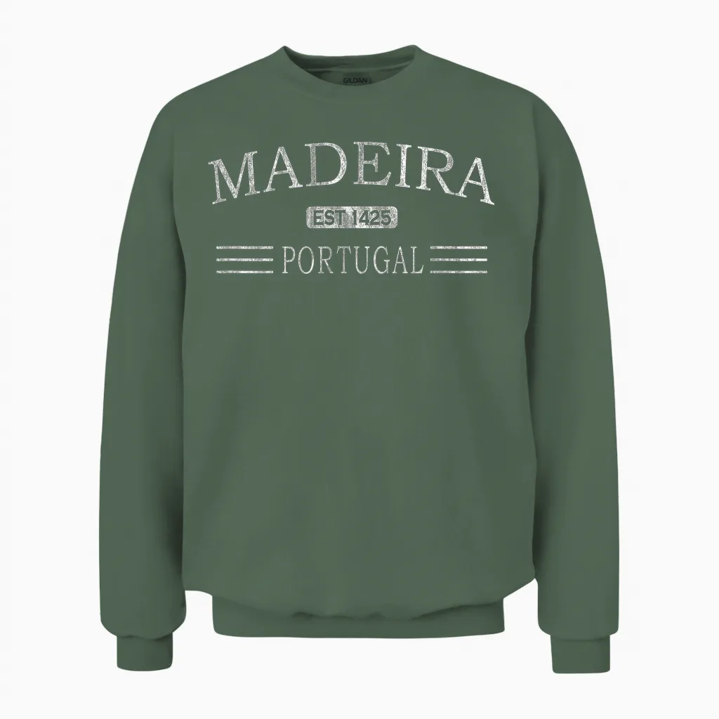 Madeira Portugal Cv1 Unisex Sweatshirt in Military Green