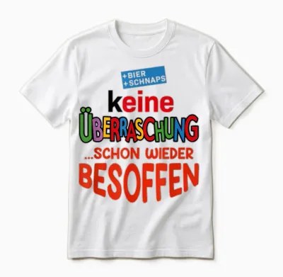 Keine überraschung Schon Wieder Besoffen Unisex T-Shirt - White