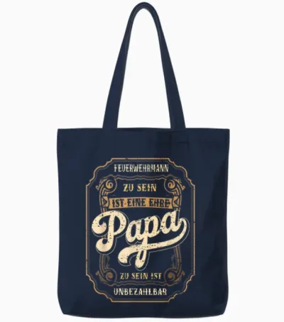 Feuerwehrmann Papa Ehre Vatertag Feuerwehr Vater Tote Bags - Navy