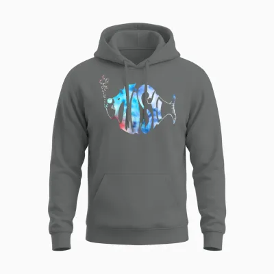 Colorful Phish-Jam, Tie-Dye Tee for Fisherman Fish Graphic Unisex Hoodie - Graphite Heather