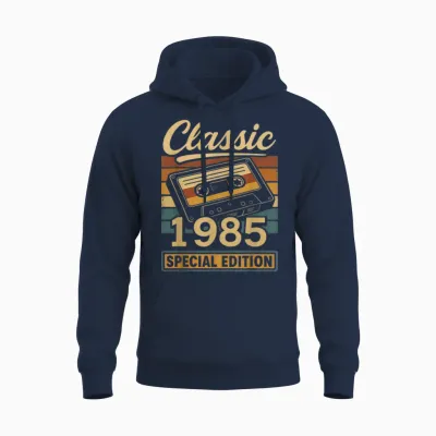 Classic 1985 - Retro Cassette Tape Special Edition Unisex Hoodie - Navy
