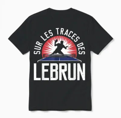 In the Footsteps of Lebrun Gift Table Tennis Ping-Pong Unisex T-Shirt - Black