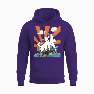 Westie Japanese Retro Unisex Hoodie - Purple
