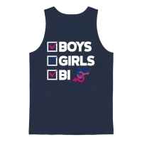 Boys Girls Bi Funny Bisexual Bi Pride Gift Unisex Tank Top - Navy – 1