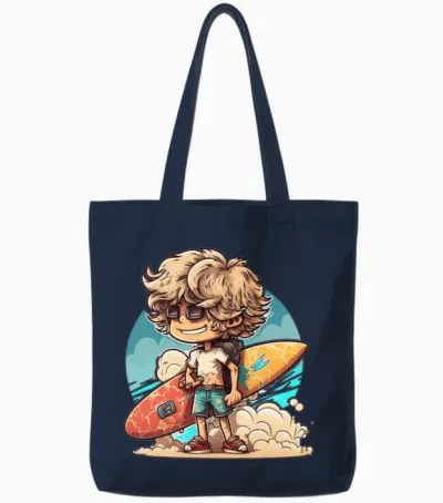 Surfer Summer Funny Tote Bags - Navy