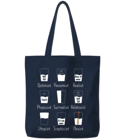 Oboe Water Orchestra Musician Oboist Optimist Tote Bags - Navy