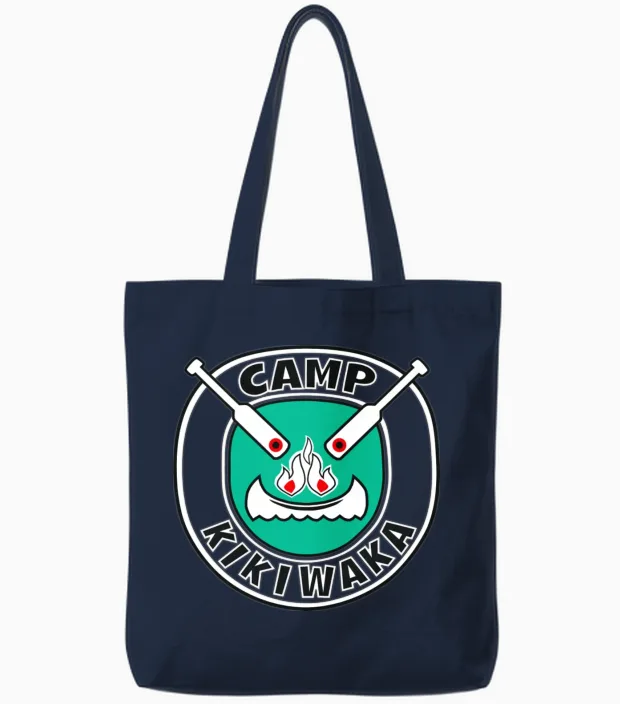 Camp Kikiwaka Logo for Red Tote Bags in Navy