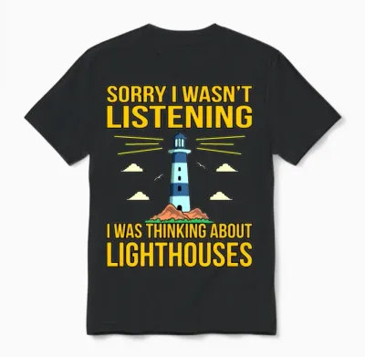 Funny Lighthouse Gift Unisex T-Shirt - Black