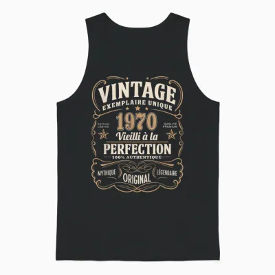 56 Years Man 1970 Birthday T Shirt 56 Years Man 1970 Unisex Tank Top - Black