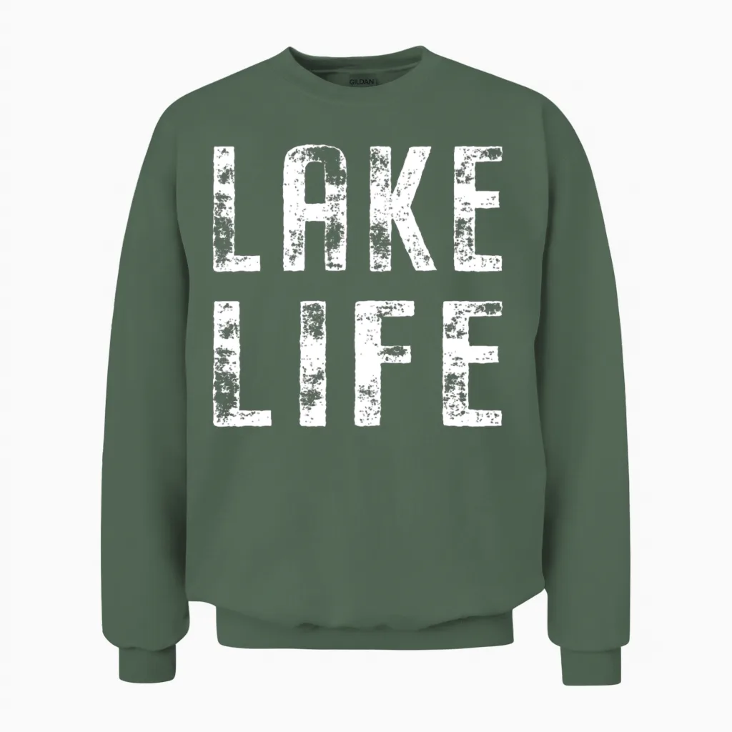 Lake Life Unisex Sweatshirt in Military Green