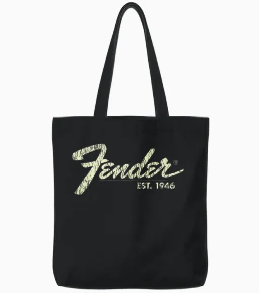 Fender Classic Fender Est. 1946 Short Sleeve Tote Bags - Black
