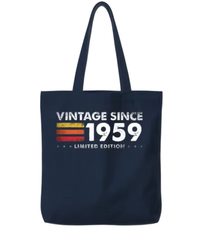 Vintage Since 1959 - 66 Years of Timeless Limited Tote Bags - Navy