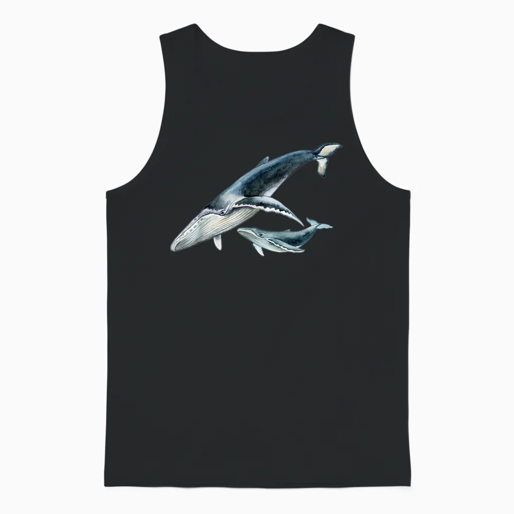 #snirt Blauwal Mit Kalb Tshirt Wal Hoodie Buckelwal Baby Wal Unisex Tank Top in Black