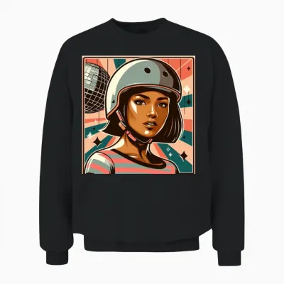 Retro Roller Queen Unisex Sweatshirt - Black