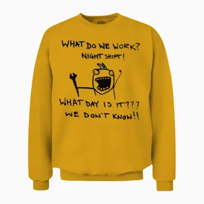 Funny Night Shift Worker Unisex Sweatshirt - Gold