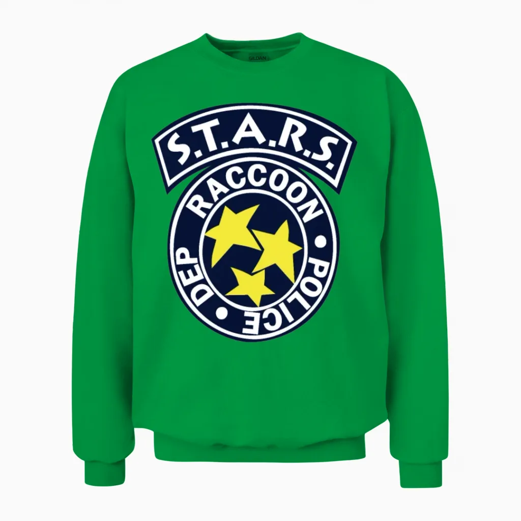 Resident Evil Stars Unisex Sweatshirt in Irish Green