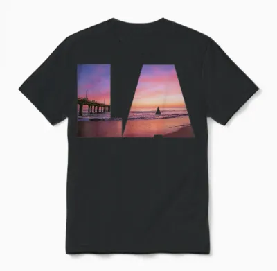 Los Angeles La Sunset Beach Santa Monica Polices Chemise Unisex T-Shirt - Black