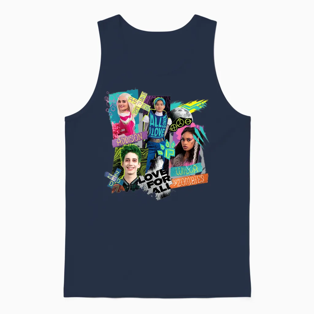 Disney Channel Zombies 3 Love for All, All Kinds of Love Unisex Tank Top in Navy