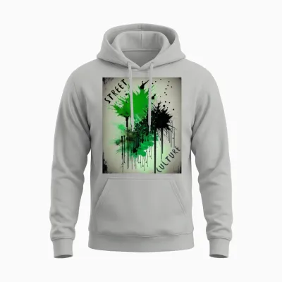 Street Culture Grunge Style Unisex Hoodie - Ash