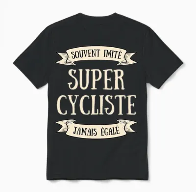 Super Cycliste Imité Humour Idée Cadeau Personnalisé Vélo T-Shirt Haut De Gamme Unisex T-Shirt - Black