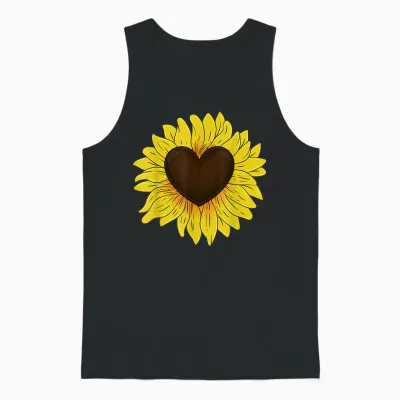 Sonnenschein Sonnenblumen Herz Blumen Gelbe Sonnenblume Unisex Tank Top - Black