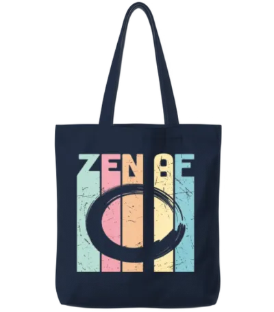 Zen Af Retro Tote Bags - Navy