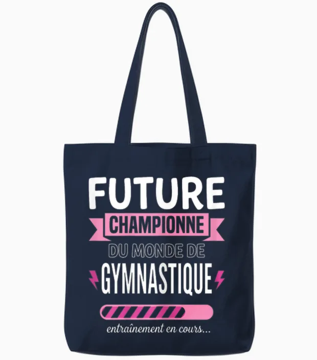 Future Championne De Gymnastique Fille Gymnaste Tote Bags in Navy