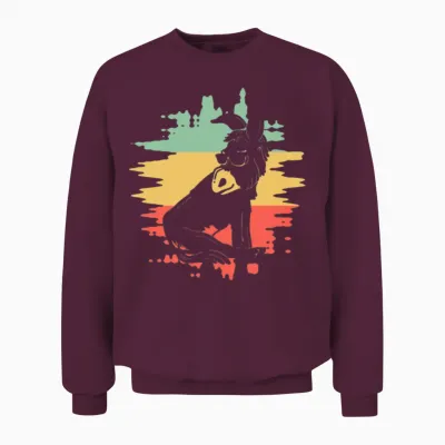 Cool Retro Donkey Unisex Sweatshirt - Maroon