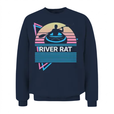 Funny Kayak Kayaking Retro Unisex Sweatshirt - Navy