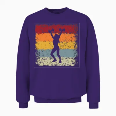 Fitness Girl Retro Unisex Sweatshirt - Purple
