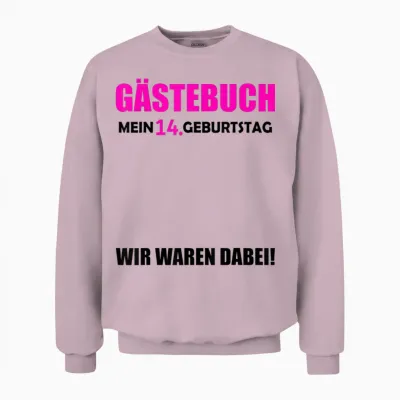 14. Geburtstag Jungen Gäste 14 Jahre 2011 Deko Gästebuch Unisex Sweatshirt - Light Pink