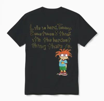 Mademark X Rugrats - Chuckie “life Is Hard, Tommy” Rugrats Unisex T-Shirt - Black