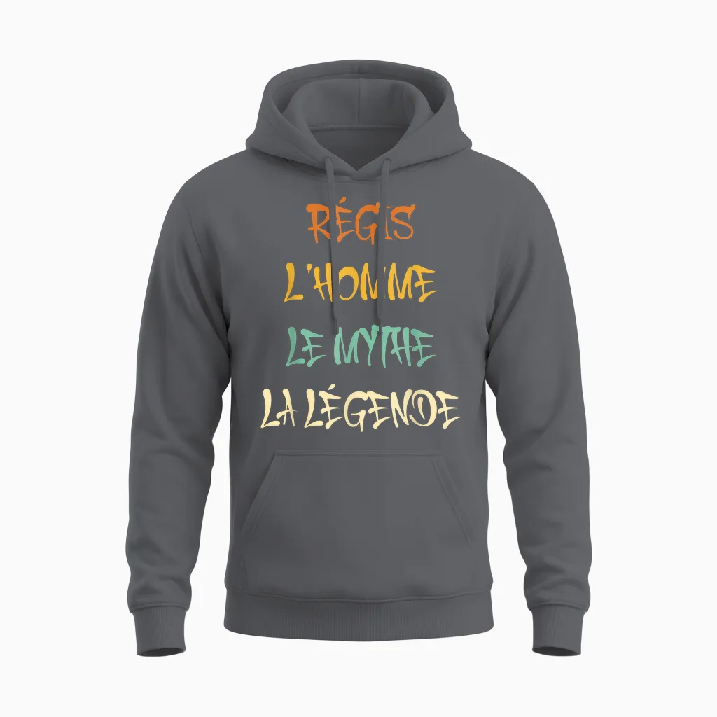 Régis Men's Myth Legend Gift Idea Humour First Name Régis Unisex Hoodie in Charcoal