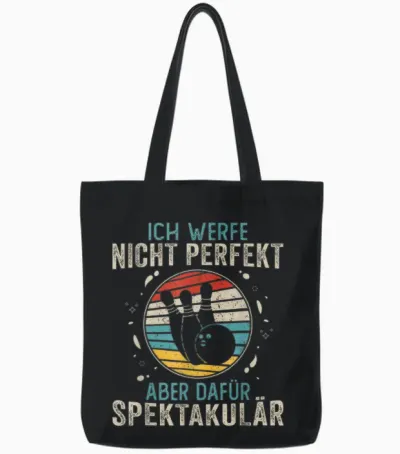 Bowling Geschenke Damen Herren Bowling Sprüche Retro Bowling Tote Bags - Black