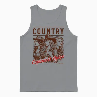 Country Copines Et Apéro Cadeau Humour Femme De La Campagne Unisex Tank Top - Sport Grey