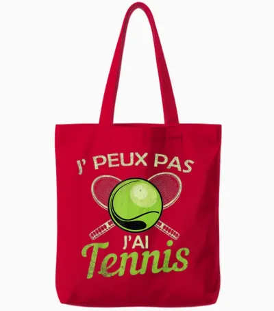 Je Peux Pas J'ai Tennis Player Racquet Supporter Funny Tote Bags - Red