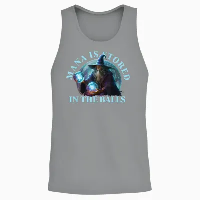 Mana Is Stored in the Balls Magician Sorcerer Witcher Wizard Unisex Tank Top - Sport Grey