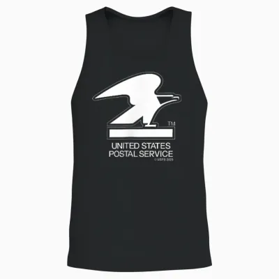 United States Postal Service Front Chest Eagle Logo Usps Unisex Tank Top - Black