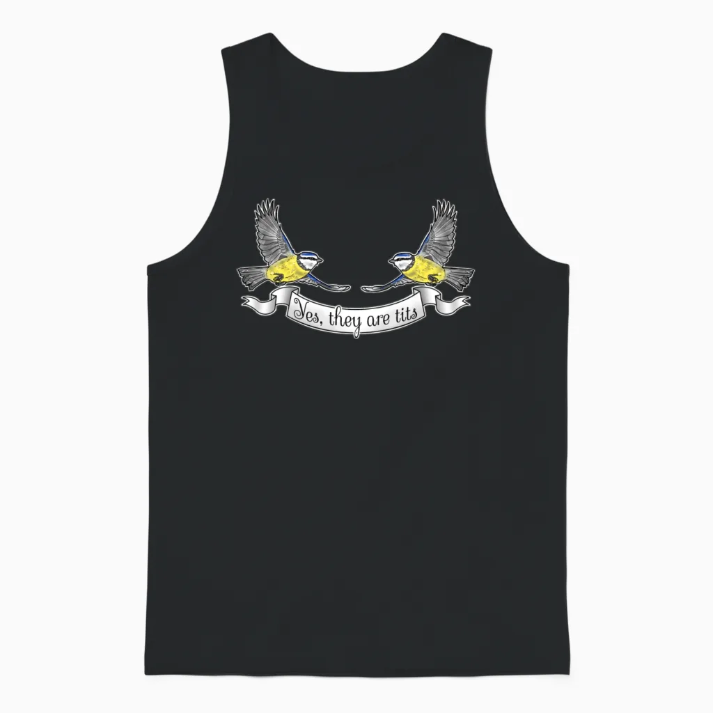 Funny Tits Unisex Tank Top in Black