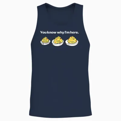 Deviled Eggs You Know Why Im Here Thanksgiving Men Women Kid Unisex Tank Top - Navy