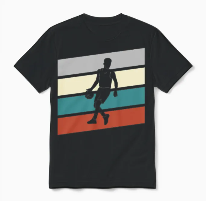 Basketball Retro Unisex T-Shirt in Black