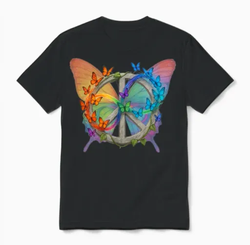 Butterfly Unisex T-Shirt in Black