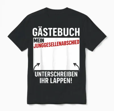 Bräutigam Shirt Gästebuch Jga Männer Junggesellenabschied Unisex T-Shirt - Black