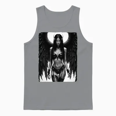 Sexy Angel Girl Sur T-Shirt - Fallen Angel Battle Ready Manche Longue Unisex Tank Top - Sport Grey