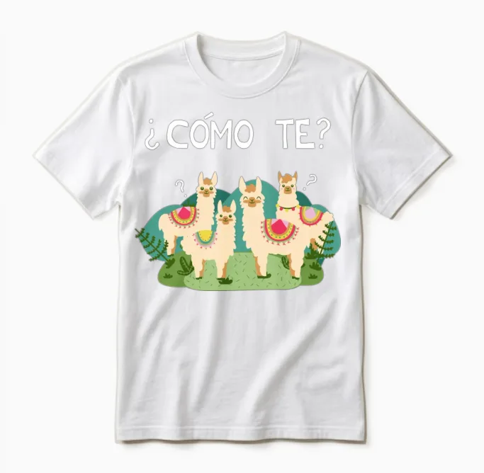 Funny Spanish Como Te Llama Llama Unisex T-Shirt in White