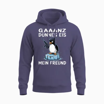 Pinguin Ganz Dünnes Eis Unisex Hoodie - Heather Sport Dark Navy
