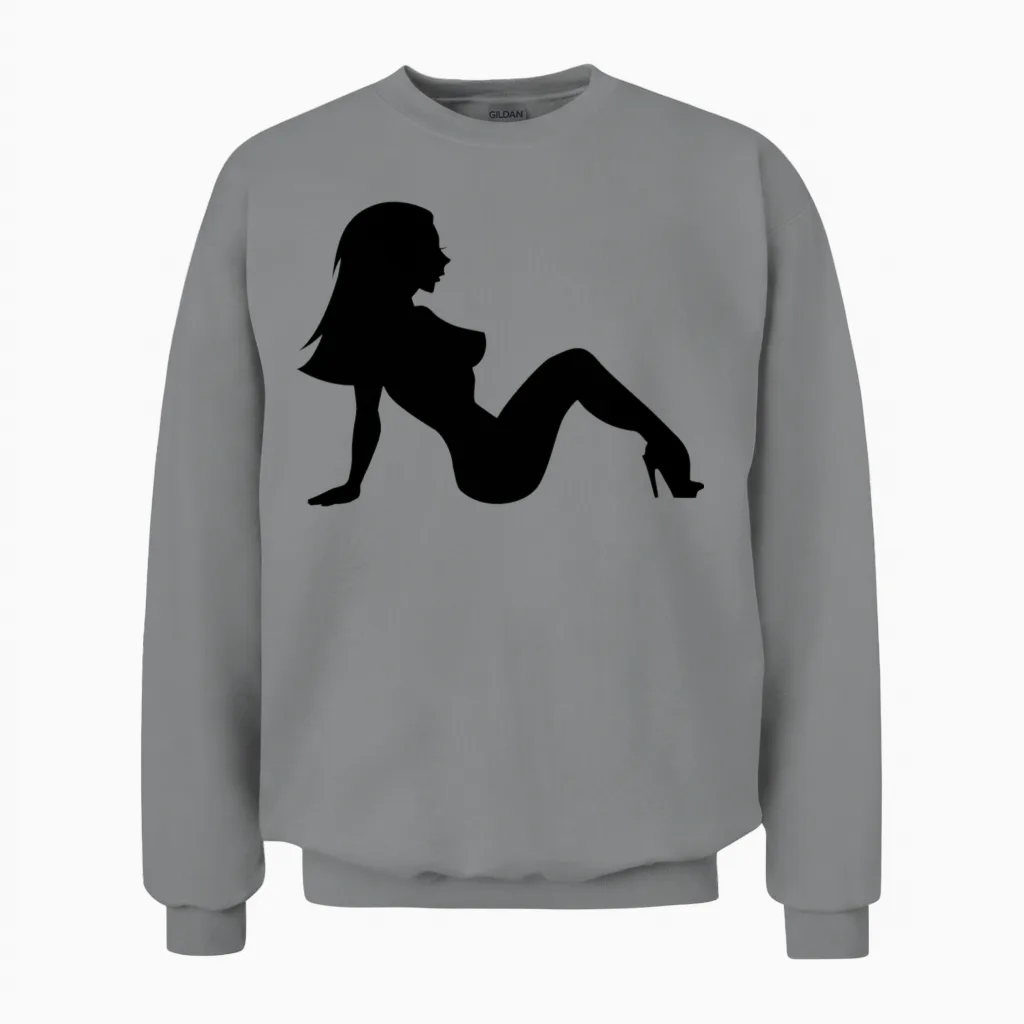 Sexy Retro Mudflap Girl Unisex Sweatshirt in Sport Grey